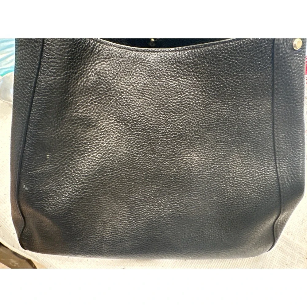 Kate Spade New York Pebble Leather Shoulder Bag Black purse Gold Hardware Leila - Picture 6 of 13